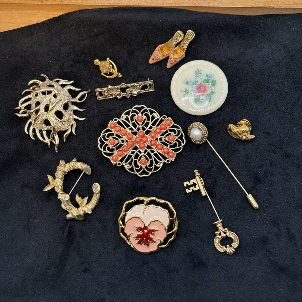 Vintage Avon Sarah Coventry Jewelry Wearable Lot Earring Necklace Brooch - Picture 7 of 13